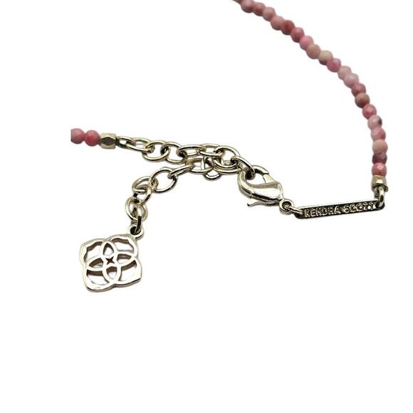 Kendra Scott Retired Pink Rhodonite Beaded Reversible Pendant Necklace Rare - Picture 7 of 8